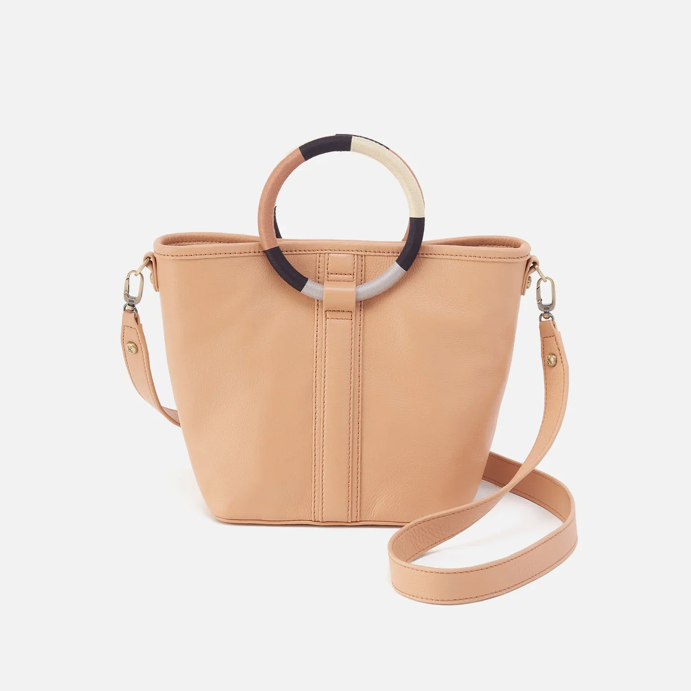 Image of Luna Small Tote In Pebbled Leather - Porcini