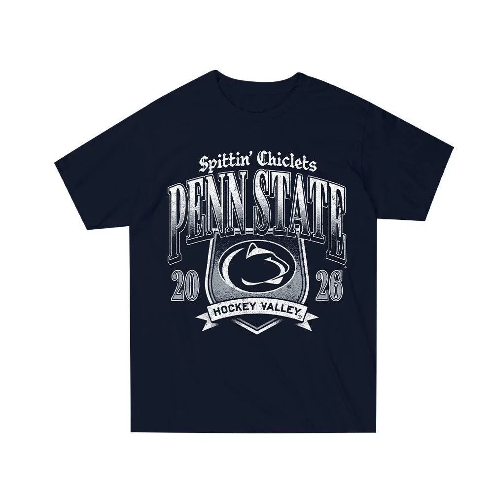 Image of Penn State Hockey x Spittin Chiclets Emblem Tee