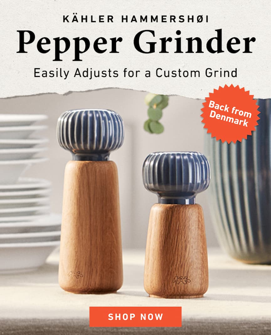 Kähler Hammershøi Pepper Grinder. Easily Adjusts for a Custom Grind. Back from Denmark