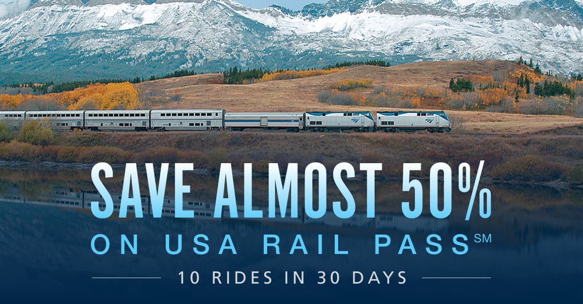Save Almost 50% on USA Rail Pass(SM) | 10 Rides in 30 Days