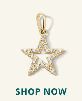 Gold and diamond start pendant. Click here to shop now