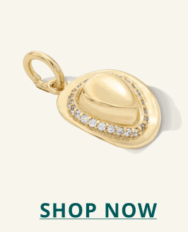 Gold and diamond cowboy hat pendant. Click here to shop now