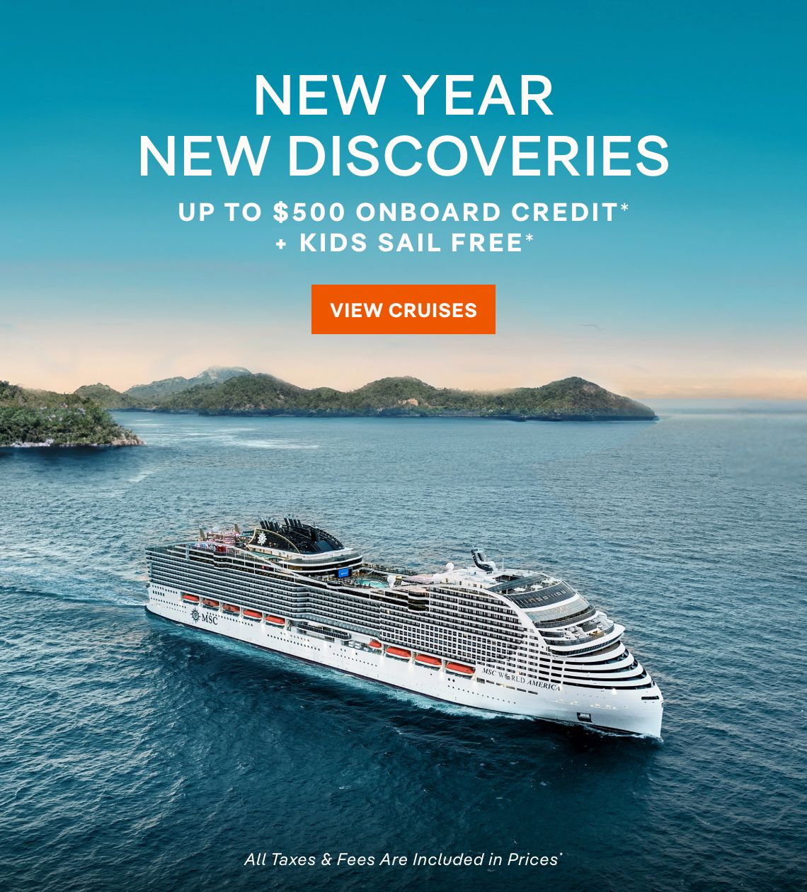 New Year. New Holiday at Sea. – Cruise From $199 + Up to $500 Onboard Credit + Kids Sail Free* – Click to View Cruises & Book Now – All Taxes & Fees Are Included in Prices*