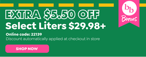 $5.50 OFF SELECT LITERS $29.98+