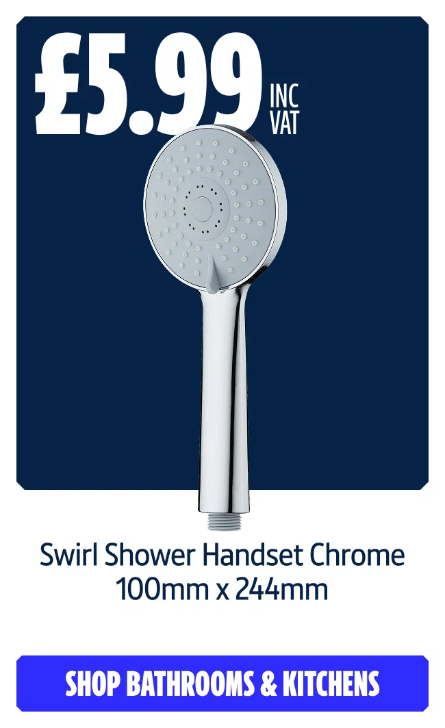 £5.99 INC VAT Swirl Shower Handset Chrome 100mm x 244mm