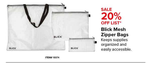 Blick Mesh Zipper Bags Sale 20% Off List*