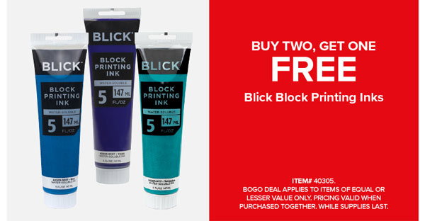 Blick Block Printing Inks Buy Two, Get One FREE