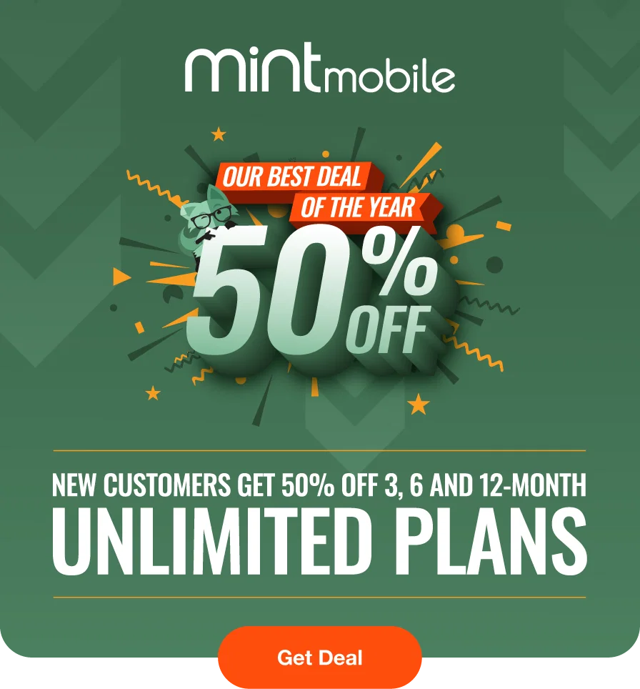Our best deal of the year 50% off. New customers get 50% off 3, 6, and 12-Month Unlimited Plans
