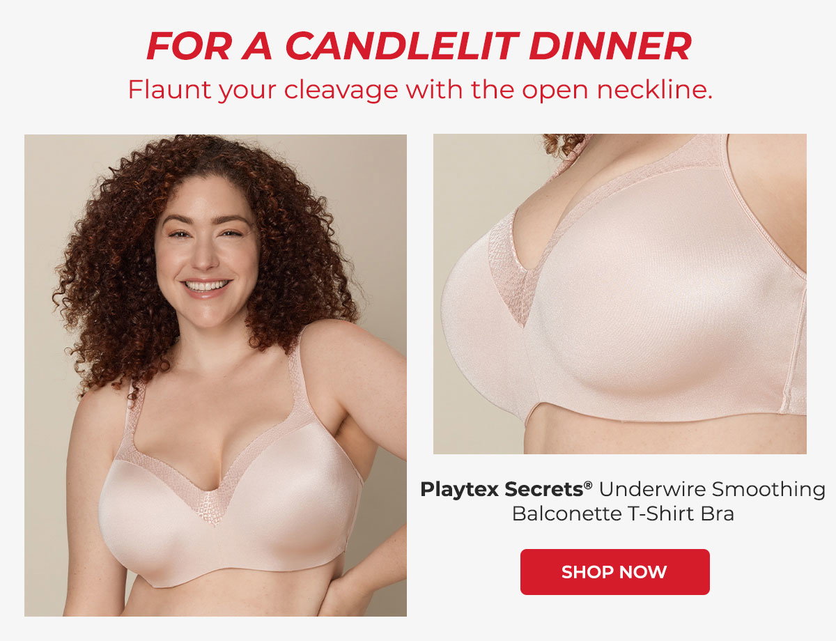 Playtex Secrets Underwire Smoothing Balconette T-Shirt Bra
