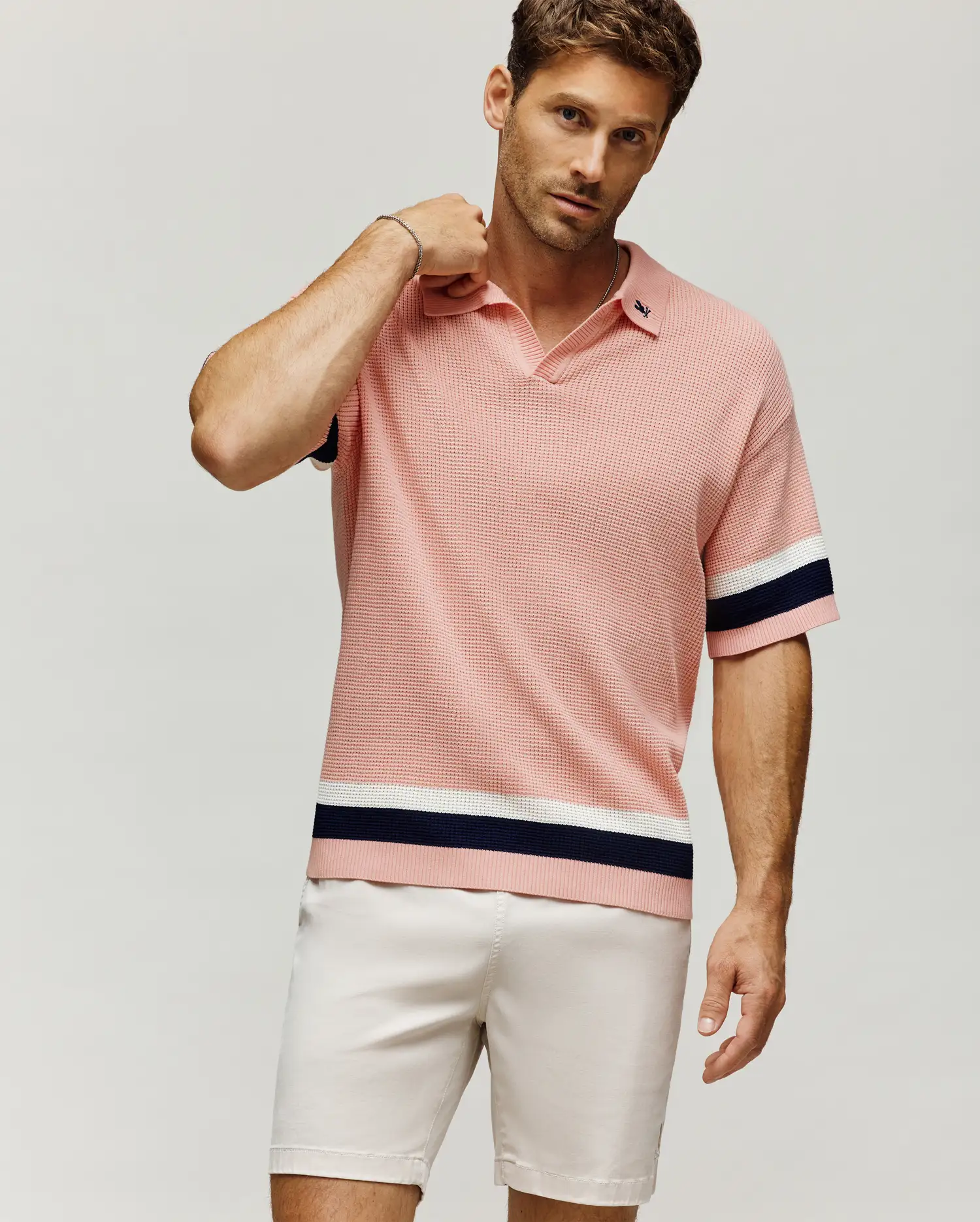 Image of MENS LOCHLAN OVERSIZED JOHNNY COLLAR POLO - MT0100158
