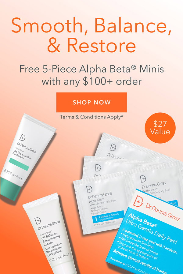 FREE 5-Pc Alpha Beta Minis Set With $100+ Purchases