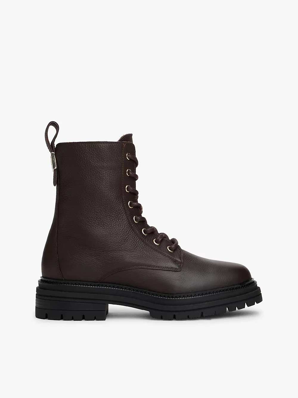 Pebble Grain Leather Warm Lined Chunky Boots