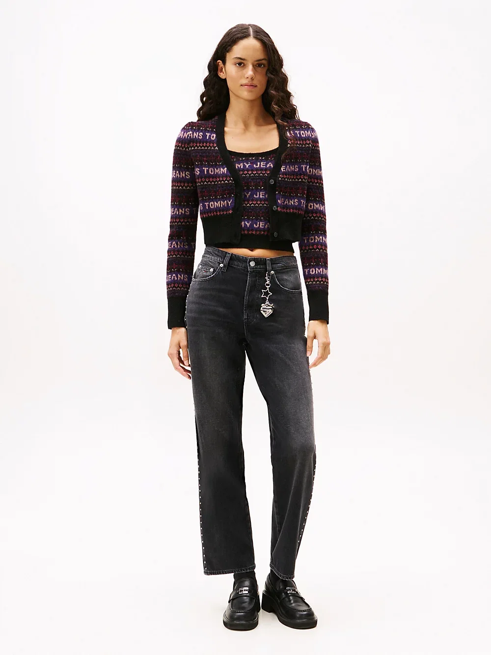 High Rise Black Studded Jeans