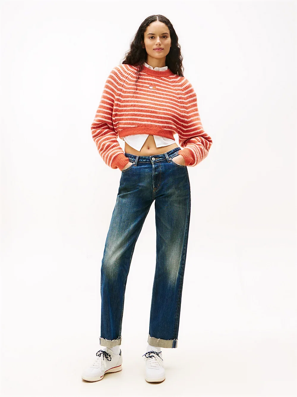 Mid Rise Slim Straight Jeans