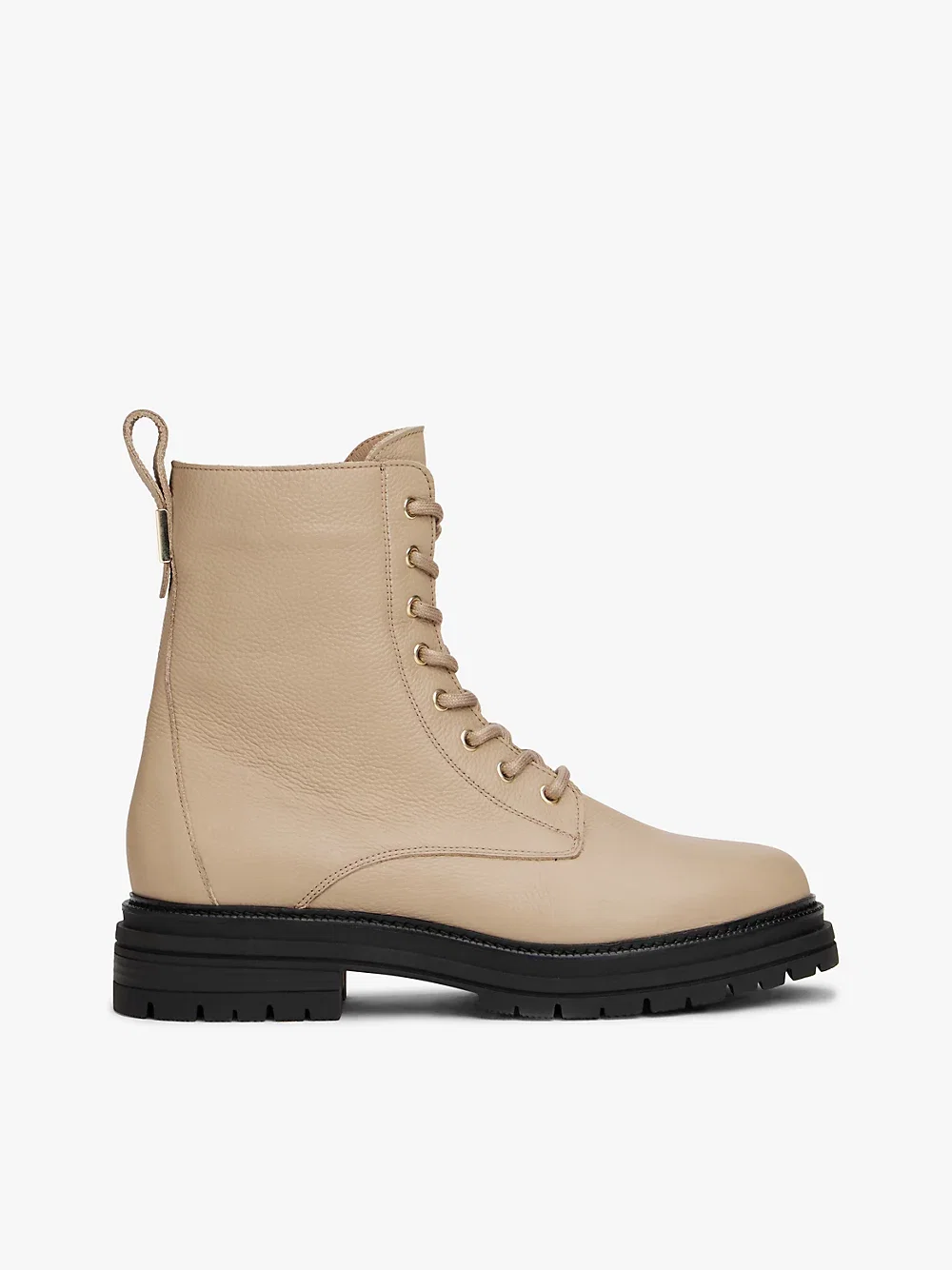 Pebble Grain Leather Warm Lined Chunky Boots