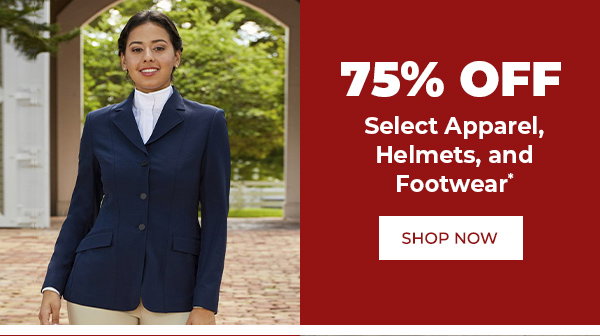 75% Off Select Apparel, Helmets & Footwear