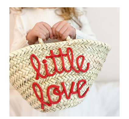 Valentine's Day Handwoven Basket Bag Little Love