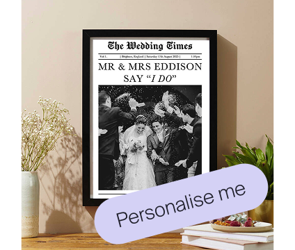Personalised Wedding Newspaper Print