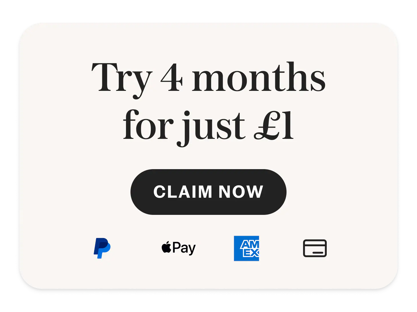 Try 4 months for just £1