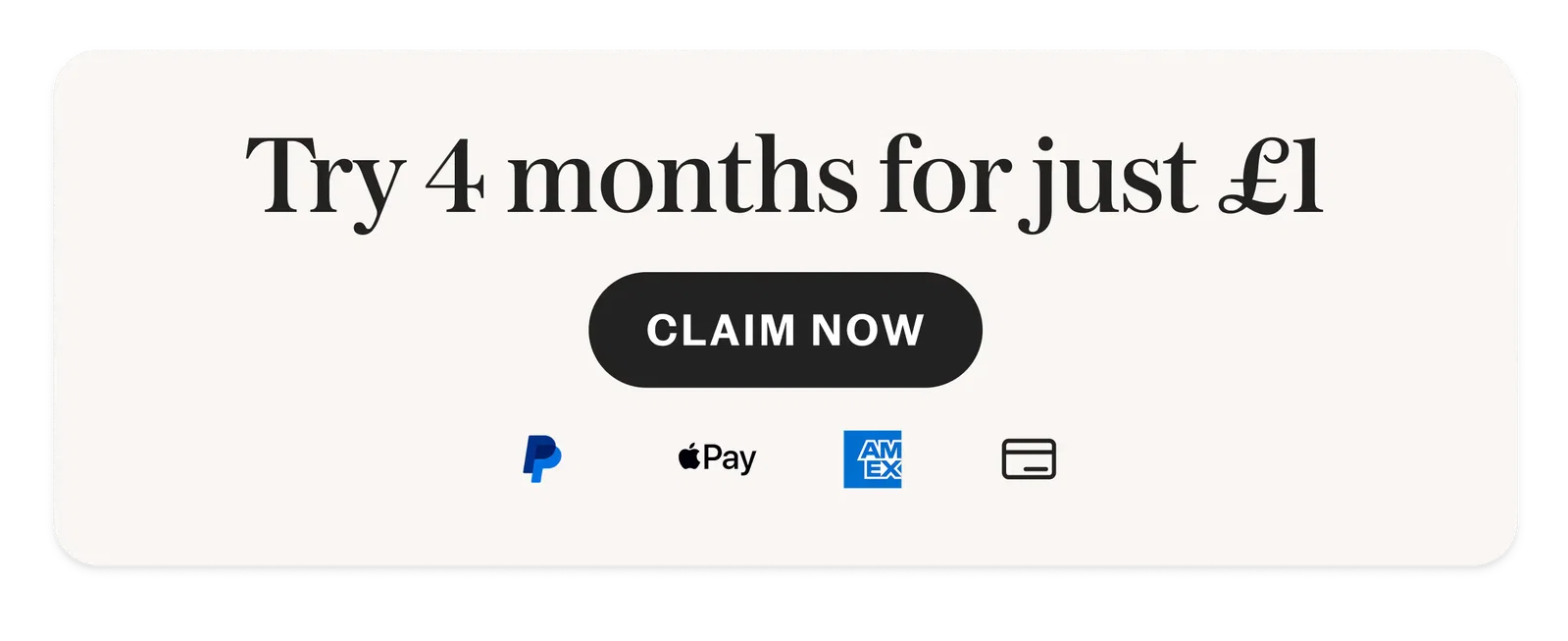 Try 4 months for just £1