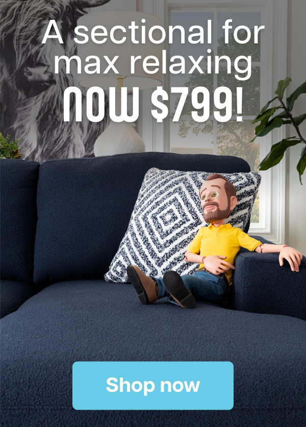 A sectional for max relaxing — now $799!