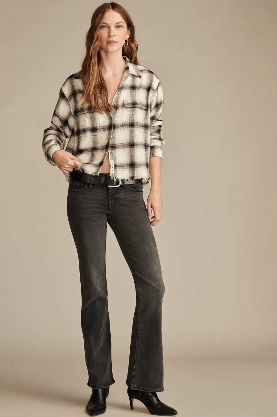 Image of Lucky Brand Mid Rise Sweet Flare - Women's Pants Denim Flare Flared Jeans in Phantom Wash