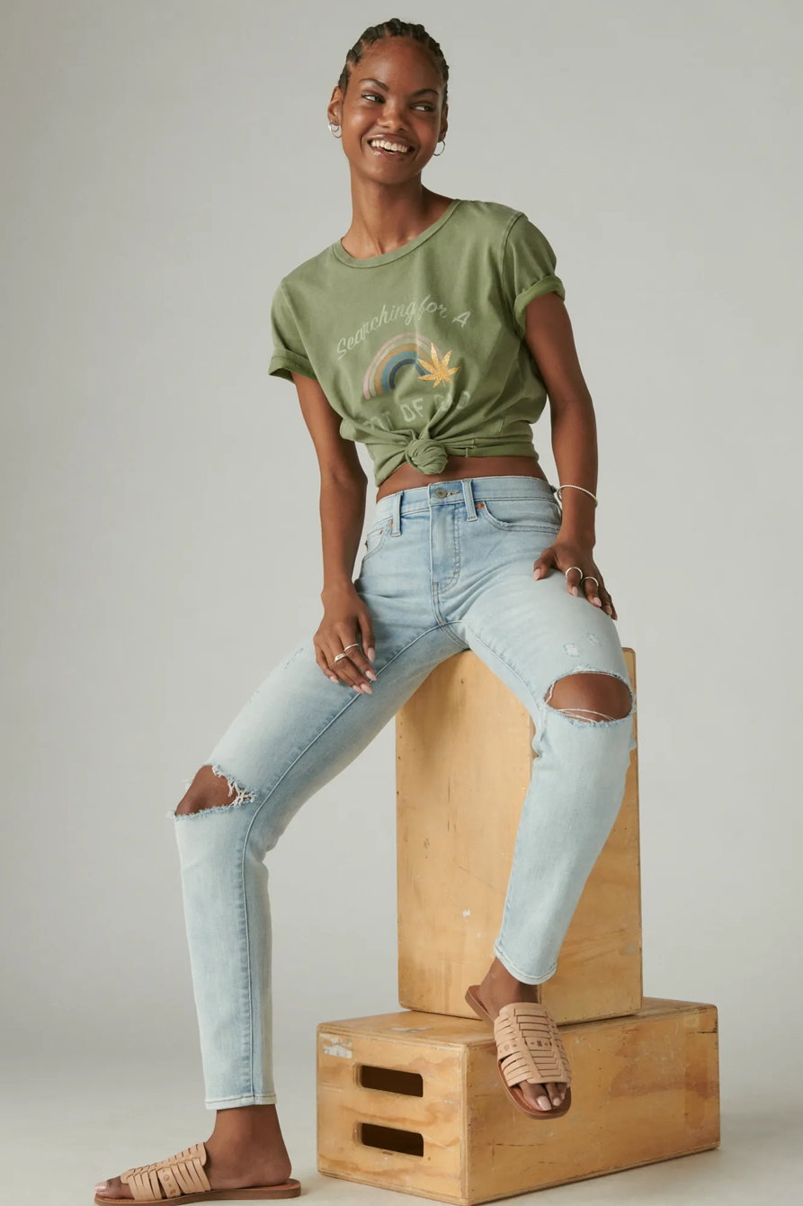 Image of Lucky Brand Mid Rise Ava Skinny - Women's Pants Denim Skinny Jeans in Fan Girl Dest
