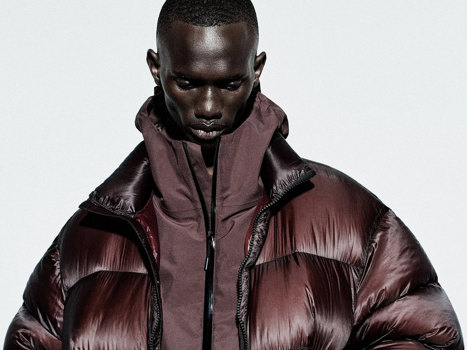 A man wearing a big jacket