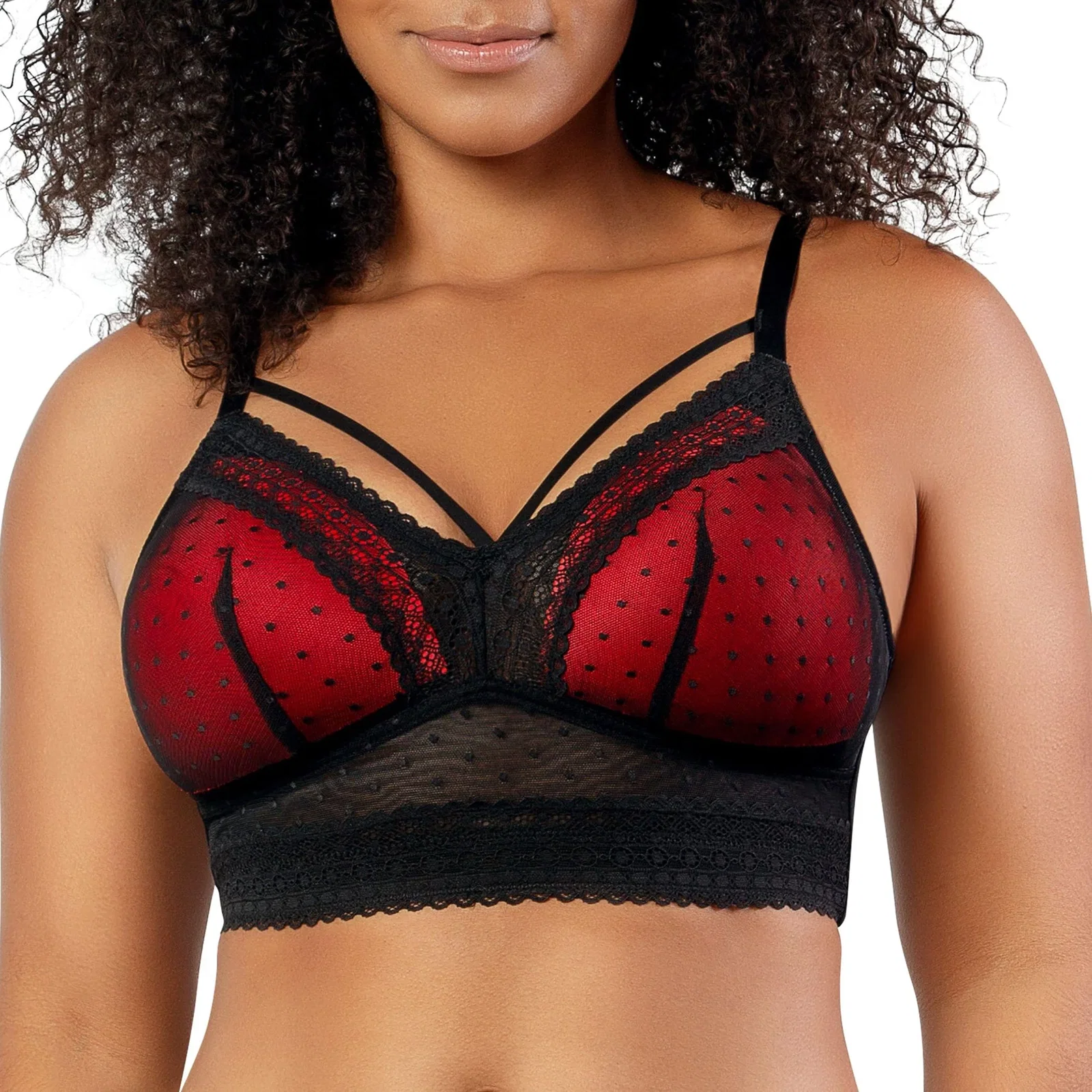 Image of PARFAIT Mia Dot P6011 Women's Full Busted Lightly Padded Wire Free Bra - Black