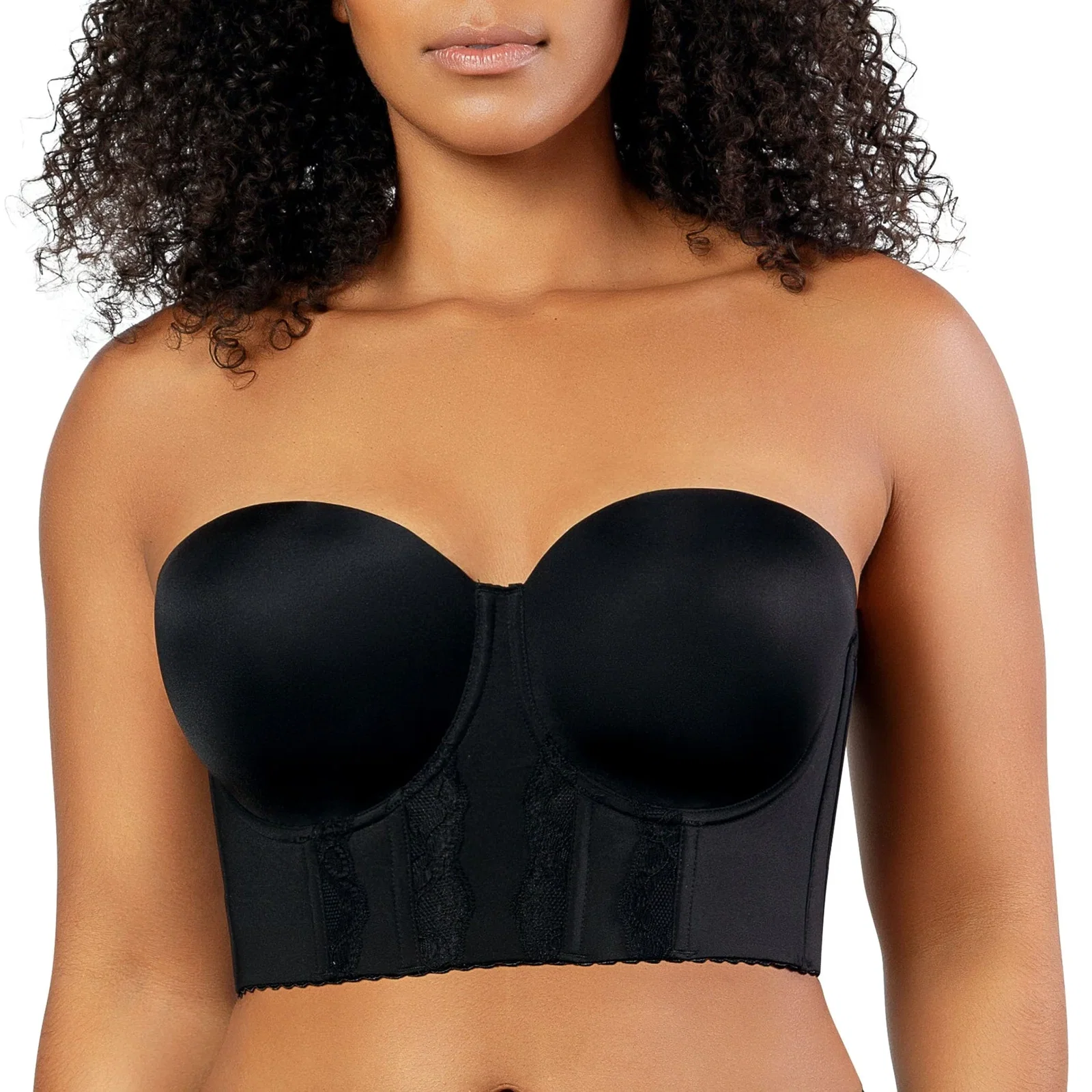 Image of PARFAIT Elissa P50116 Women's Full Bust and Full Figure Strapless Longline Bra  - Black