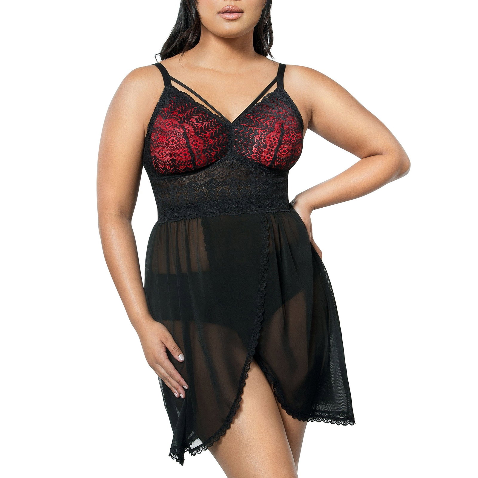Image of PARFAIT Mia Lace P5959 Women's Lingerie Wire-Free Chemise - Black