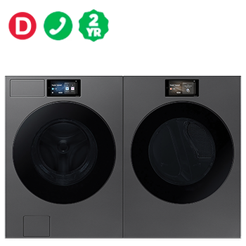 Samsung 5.3 cu. ft. Bespoke AI Front Load Ultra Capacity Washer and 7.6 cu. ft. Front Load Dryer
