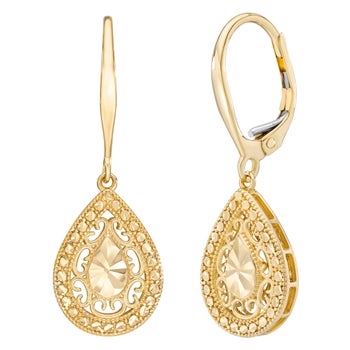 14kt Yellow Gold Pear Drop Earrings