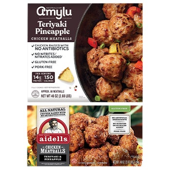 Amylu OR Aidells Teriyaki & Pineapple Chicken Meatballs
