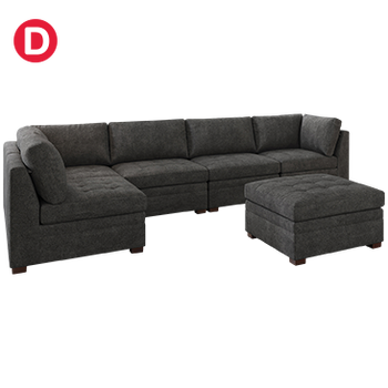 Thomasville Tisdale 6-Piece Modular Sectional with Storage Ottoman