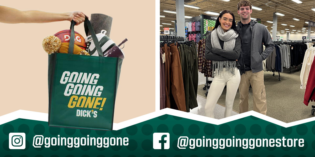   Instagram Icon @goinggoinggone Facebook icon @goinggonggonestore.