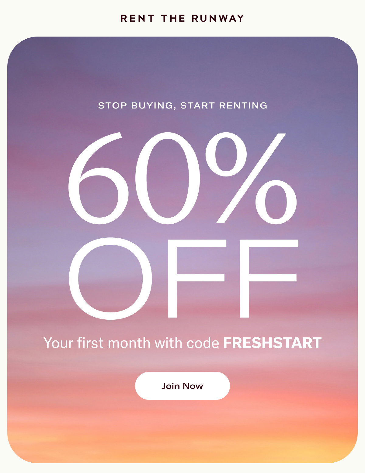STOP BUYING, START RENTING