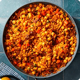 Pearl Couscous with Chorizo and Chickpeas