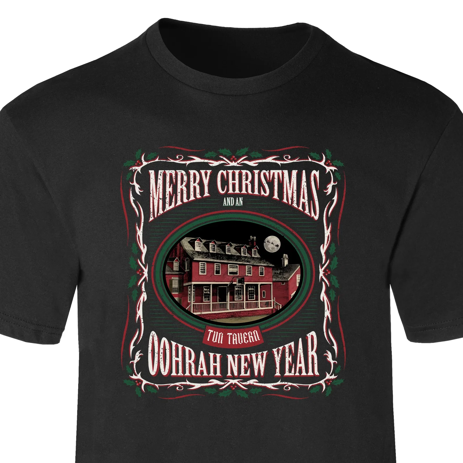 Image of USMC Tun Tavern Christmas T-Shirt- Black