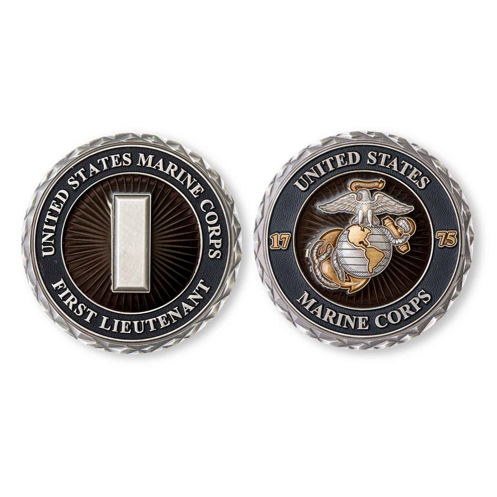 Image of USMC First Lieutenant Rank Challenge Coin