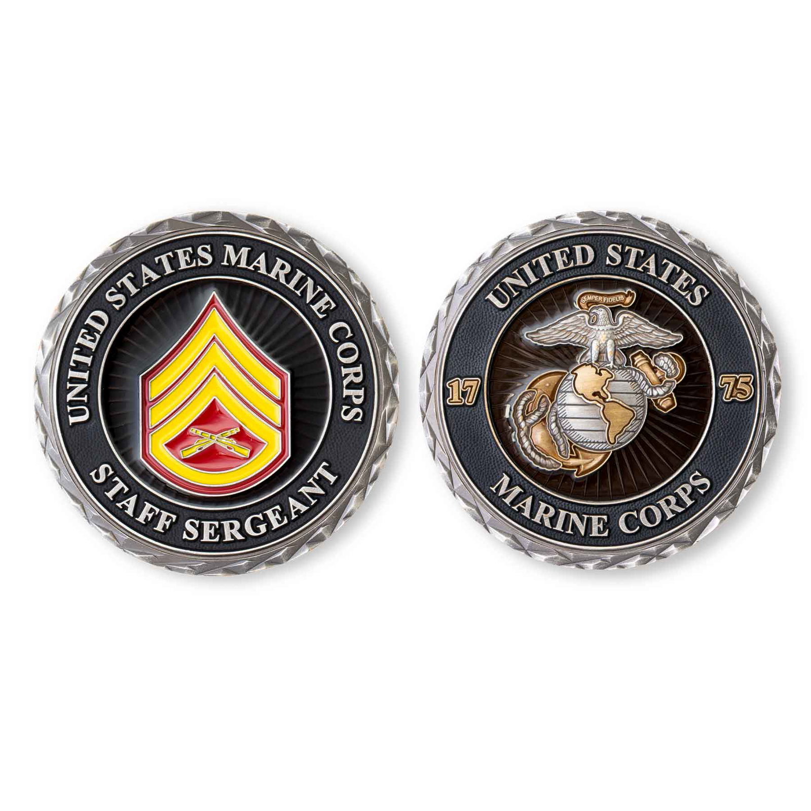 Image of USMC Staff Sergeant Rank Challenge Coin