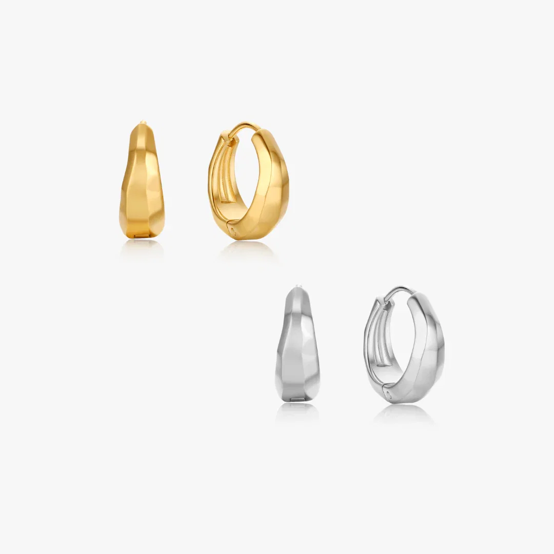 Amina Geometric Dome Huggie