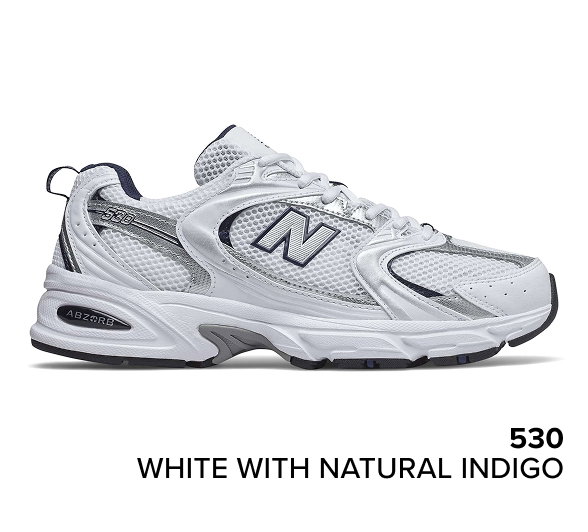 530 WHITE with NATURAL INDIGO