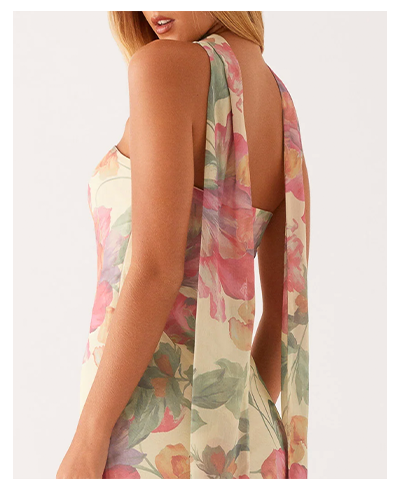 Under The Pagoda Maxi Dress — Yellow Peony