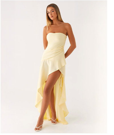 Bodie Maxi Dress — Pastel Yellow