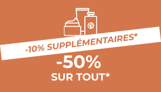 -50% sur TOUT* et -10% supp*
