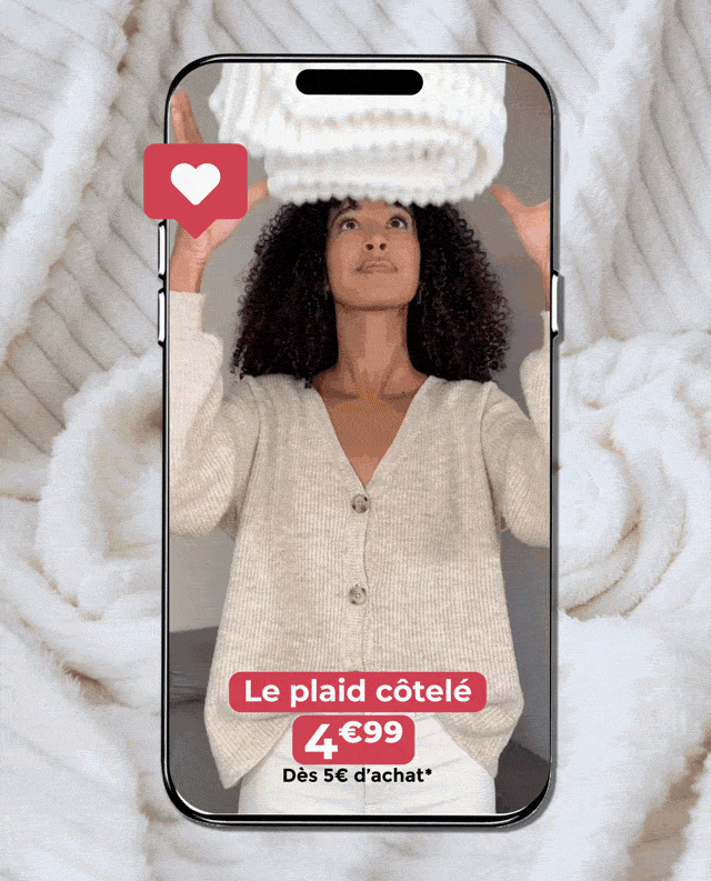Le plaid côtelé à 4,99€