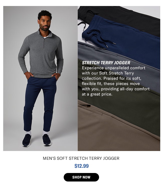 Mens Soft Stretch Terry Jogger
