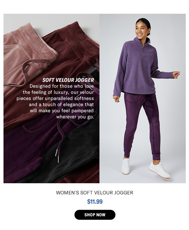Womens Soft Velour Jogger
