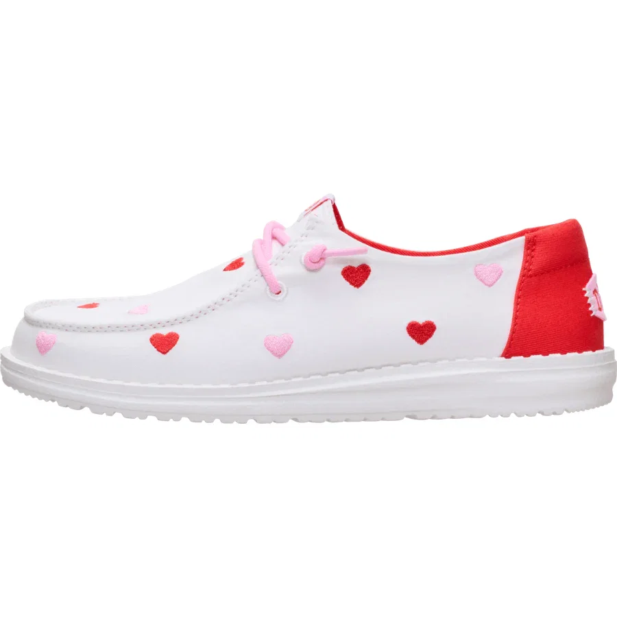 Image of Wendy Embroidered Hearts - White/Multi